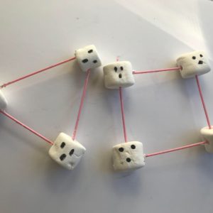 skewers and marshmallows with ghost faces