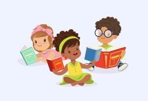 Cartoon Kids Reading