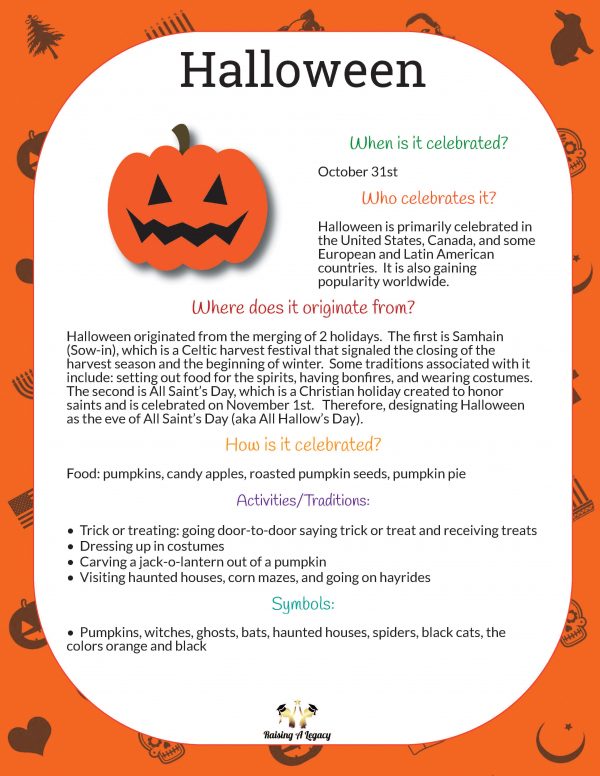 Halloween Learning Packet - Origins
